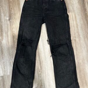 Women’s Redone Black Distressed Jeans
